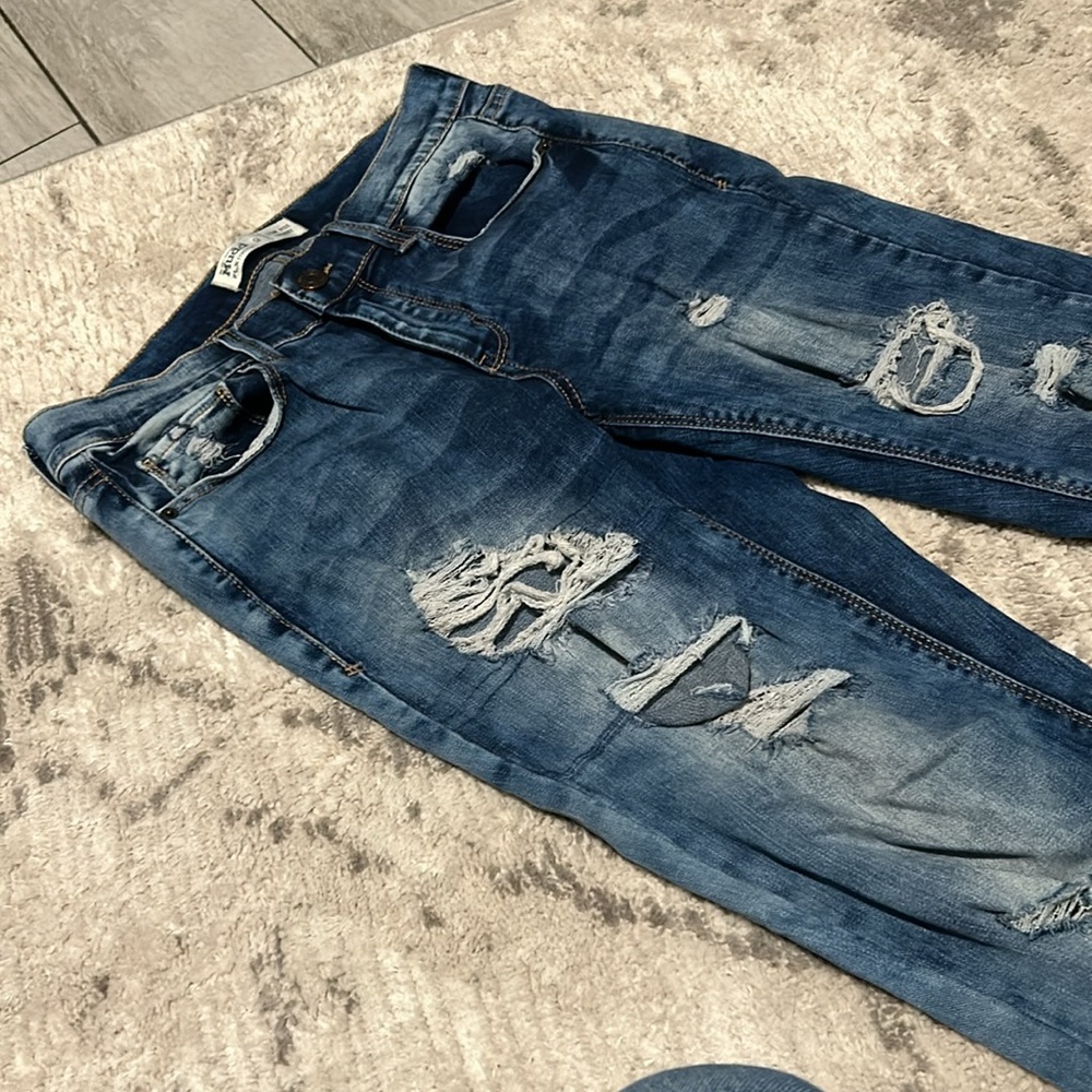 Low rise Size 9 Mud distressed stretch jeans